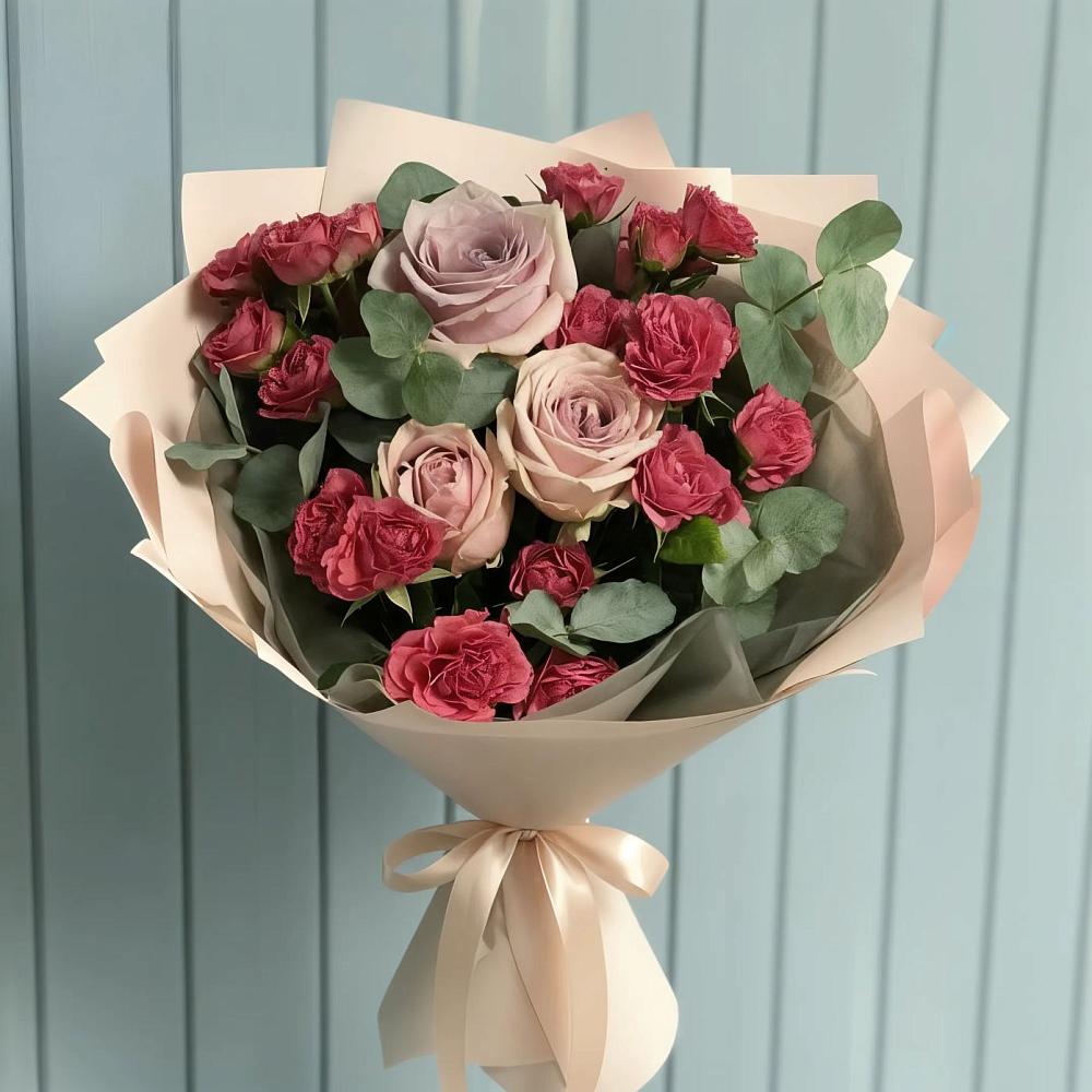 Букет цветов из: Гвоздики и Розы в Кизилюрте