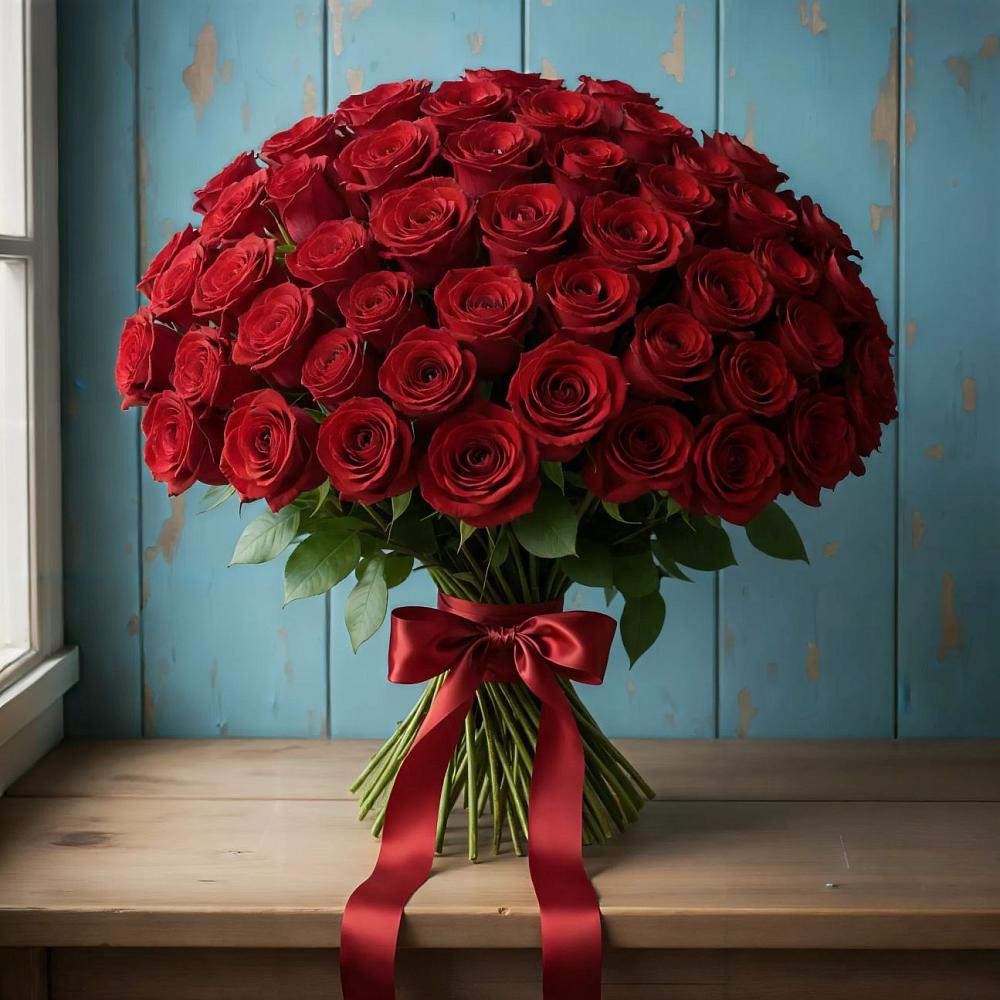 Букет Красные розы Блэк Меджик в Кизилюрте