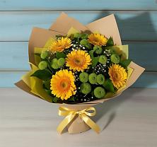 Букет цветов из:  Герберы и Хризантемы в Кизилюрте