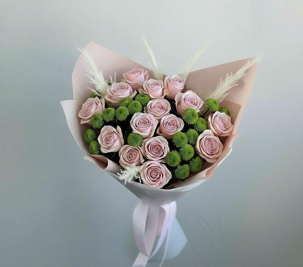 Букет цветов из: Розы и Хризантемы в Кизилюрте