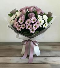 Букет цветов из:  Хризантемы и Розы в Кизилюрте
