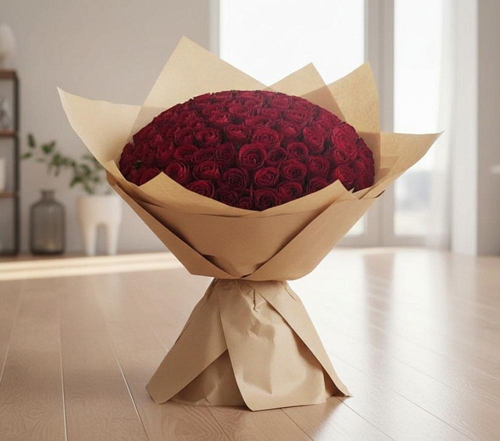 Букет 101 Красная роза в Кизилюрте
