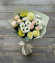 Букет цветов из:  Альстромерии, Розы и Хризантемы в Кизилюрте