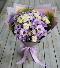 Букет цветов из:  Хризантемы и Розы в Кизилюрте